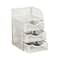 Mind Reader White 3 Drawers Mini Desk Office Supplies Organizer